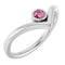 Bague en V sertie de tourmaline rose naturelle blanche 14 carats