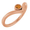 Bague en V sertie d'une citrine naturelle rose 14 carats