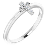 Bague croix empilable en argent sterling sertie de diamants naturels (0,03 carat au total)