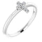 Bague croix empilable en or blanc 14 carats sertie de diamants naturels (0,03 carat au total).