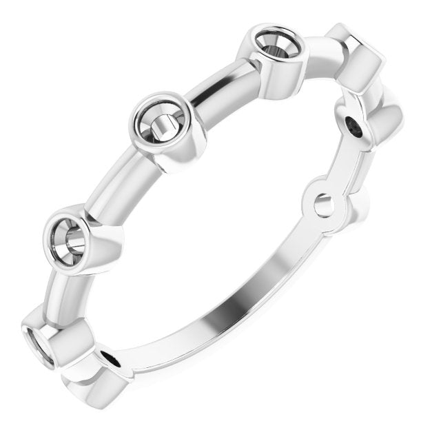 Bague de montage sertie lunette en or blanc 14 carats