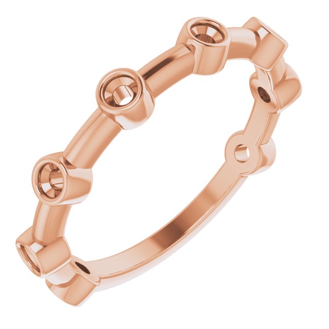 Bague sertie de diamants en or rose 14 carats