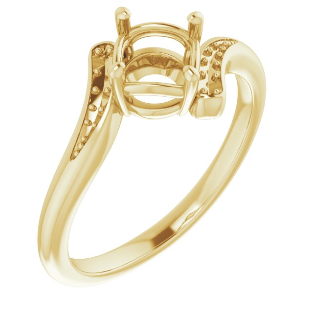 Bague de montage ronde jaune 10K de 6 mm