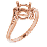 Bague de montage ronde en or 10 carats, 7,4 mm