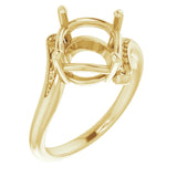 Bague de montage ronde en or jaune 14 carats de 9,4 mm