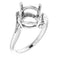 Bague de montage ronde en or blanc 14 carats de 9,4 mm