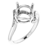 Bague de montage ronde en or blanc 18 carats de 9,4 mm