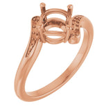 Bague ronde en or rose 14 carats de 6,5 mm