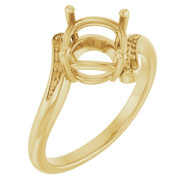 Bague de montage ronde de 8 mm en or jaune 14 carats