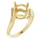 Bague de montage ronde de 9 mm en or jaune 18 carats