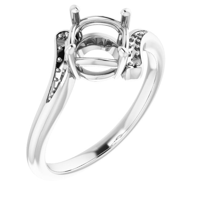 Bague de montage ronde 7 mm en or blanc 18 carats