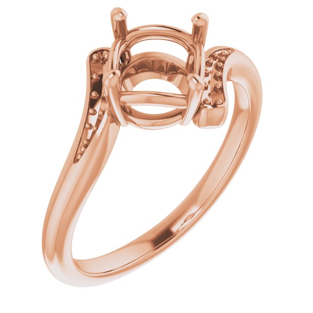 Bague ronde en or rose 14 carats de 7 mm