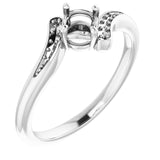Bague de montage ronde en or blanc 18 carats de 4,4 mm