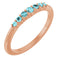 Bague empilable en or rose 14 carats et zircon bleu naturel