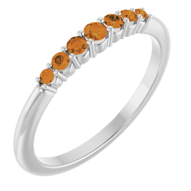 Bague empilable en argent sterling et citrine naturelle