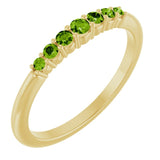 Bague empilable en péridot naturel jaune 14 carats