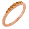 Bague empilable en or rose 14 carats et citrine naturelle