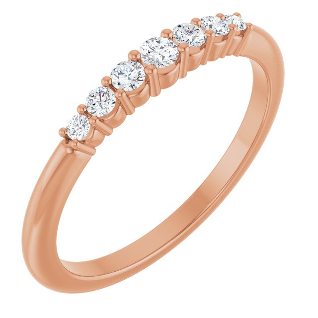 Bague empilable en or rose 14 carats sertie de diamants naturels (0,25 carat au total)