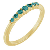 Bague empilable en alexandrite naturelle jaune 14 carats