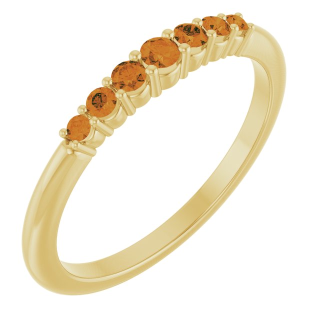 Bague empilable en citrine naturelle jaune 14 carats