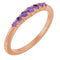 Bague empilable en or rose 14 carats et améthyste naturelle