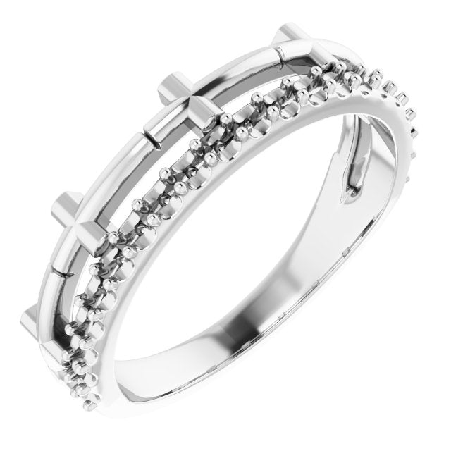 Bague de montage empilable en or blanc 14 carats