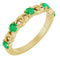 Bague empilable en or jaune 14 carats avec émeraude naturelle