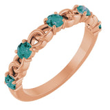 Bague empilable en alexandrite naturelle rose 14 carats