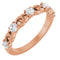 Bague empilable en or rose 14 carats et saphir blanc naturel