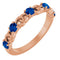 Bague empilable en or rose 14 carats et saphir bleu naturel