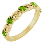 Bague empilable en péridot naturel jaune 14 carats