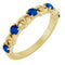 Bague empilable en or jaune 14 carats et saphir bleu naturel