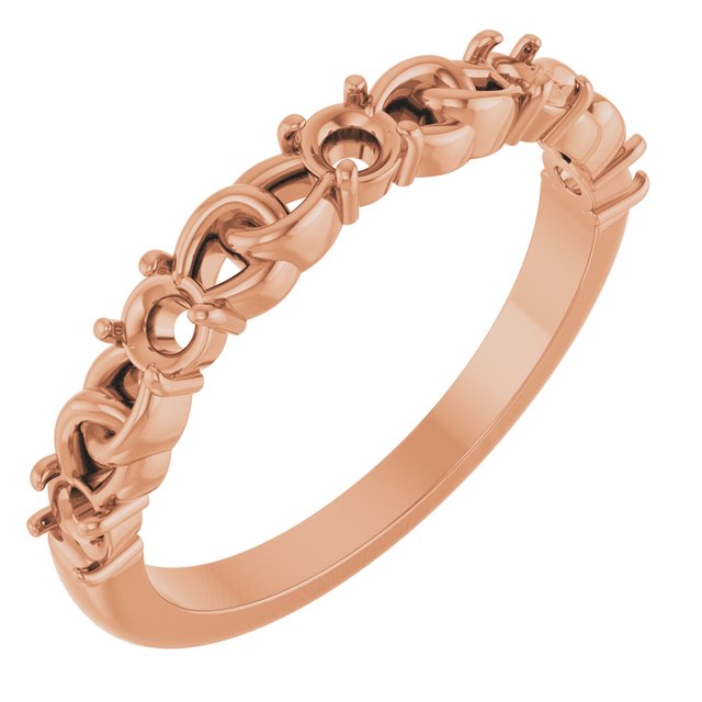 Bague empilable ornée d'une rose 14 carats