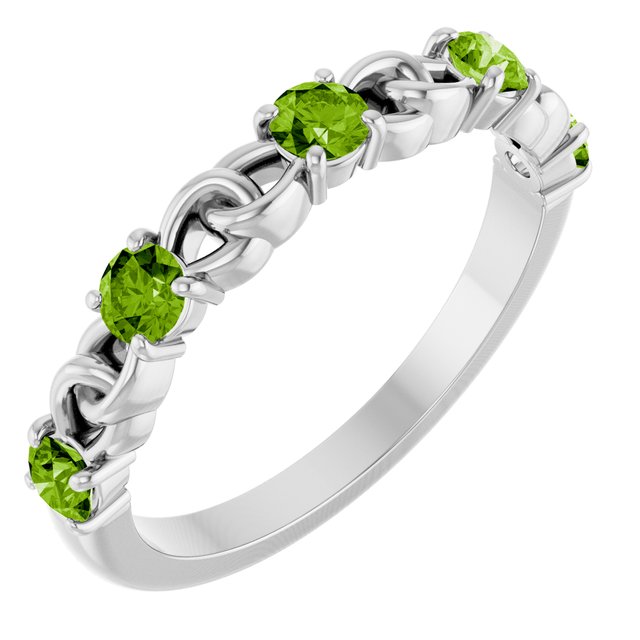 Bague empilable en argent sterling et péridot naturel