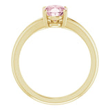 14K Yellow Gold Natural Pink Morganite Ring