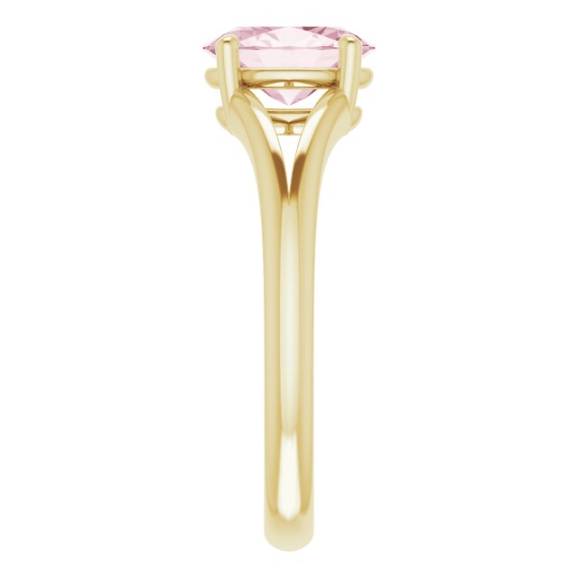 14K Yellow Gold Natural Pink Morganite Ring