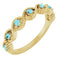 Bague empilable en or jaune 14 carats et zircon bleu naturel