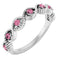 Bague empilable en or blanc 14 carats et tourmaline rose naturelle