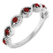 Bague empilable en argent sterling et grenat naturel du Mozambique