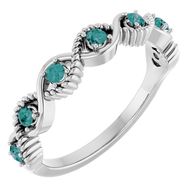 Bague empilable en argent sterling et alexandrite naturelle