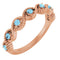 Bague empilable en or rose 14 carats et aigue-marine naturelle