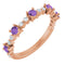 Bague en or 14 carats avec améthyste rose naturelle et diamants naturels (0,25 carat au total).