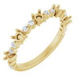 Bague empilable semi-sertie en or jaune 14 carats avec diamants naturels (0,26 carat au total)
