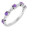 Bague en or 14 carats avec améthyste blanche naturelle et diamants naturels (0,25 carat au total).
