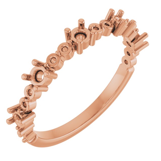 Bague empilable ornée d'une rose 14 carats