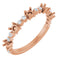 Bague empilable semi-sertie en or rose 14 carats avec diamants naturels de 0,25 carat au total