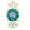 Pendentif en or 14 carats avec alexandrite de laboratoire jaune et diamants naturels (0,25 carat au total).