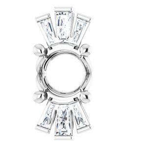 Pendentif semi-serti en argent sterling avec diamants naturels ronds de 6 mm (0,05 carat au total)