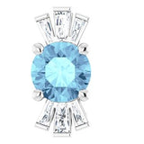 Pendentif en or 14 carats orné d'une aigue-marine blanche naturelle et de diamants naturels (0,25 carat au total).