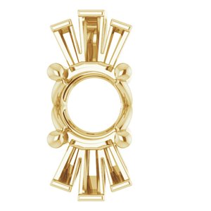 Pendentif rond accentué de 6 mm en or jaune 14 carats